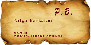Palya Bertalan névjegykártya