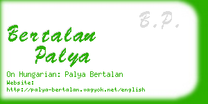 bertalan palya business card